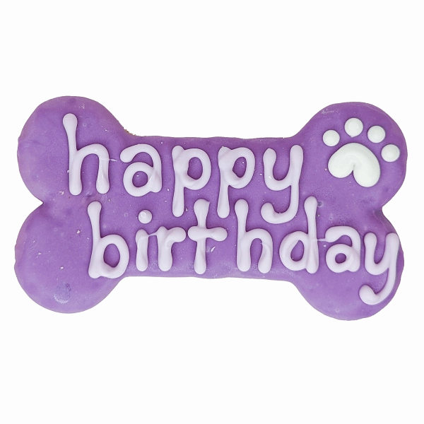 Bosco and Roxy's Birthday | Purple Happy Birthday 6" Bone