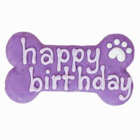 Bosco and Roxy's Birthday | Purple Happy Birthday 6" Bone