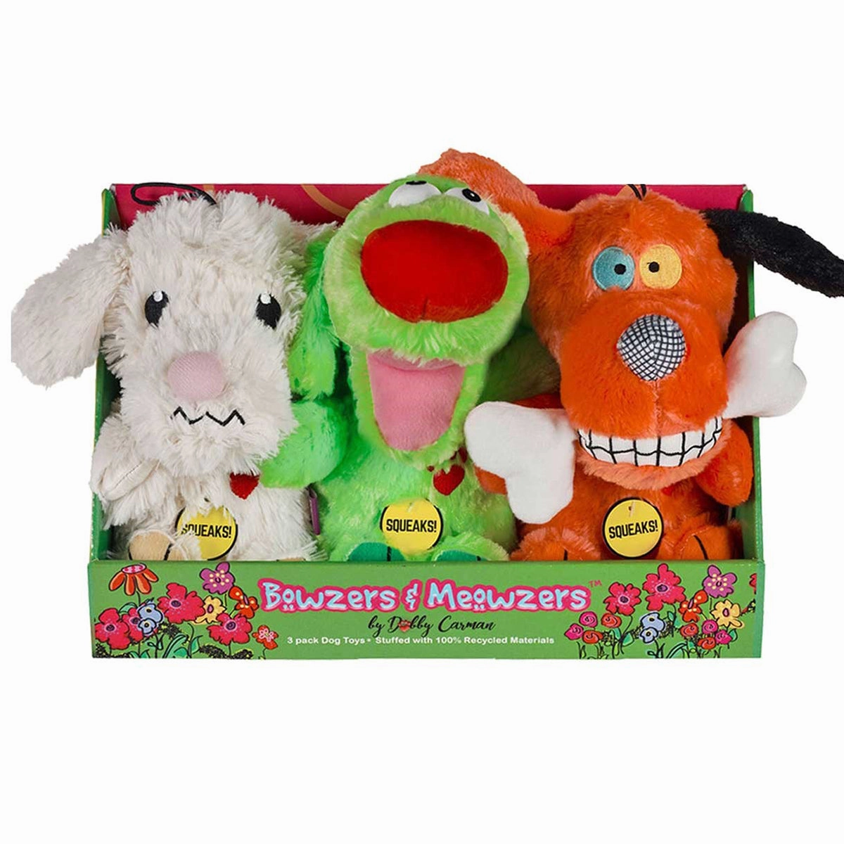 Bowzers & Meowers Dog Toys Set Of 3