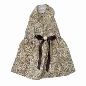 Brown Roses Dog Dress 13.5"