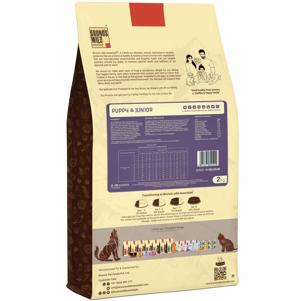 Bruno's Wild Essentials Puppy & Junior Dog Dry Food