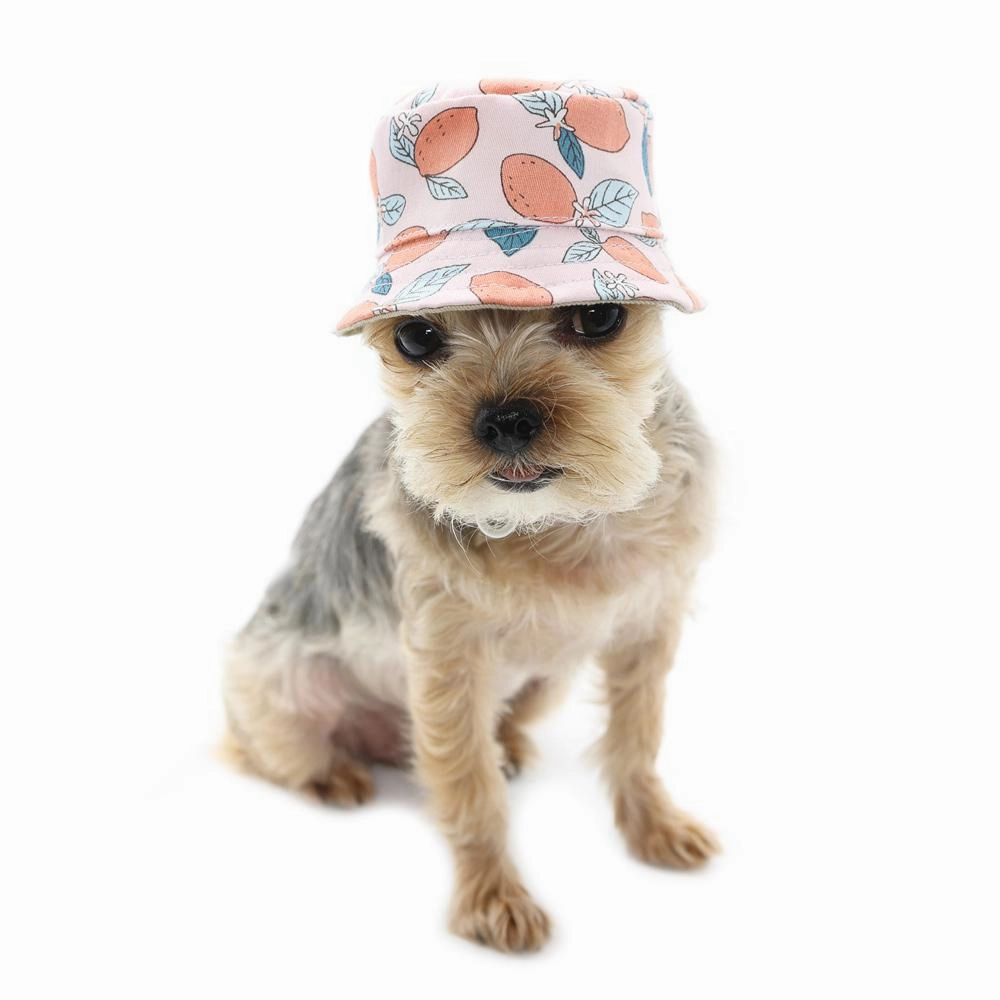 Bucket Dog Hat Lemon Pink
