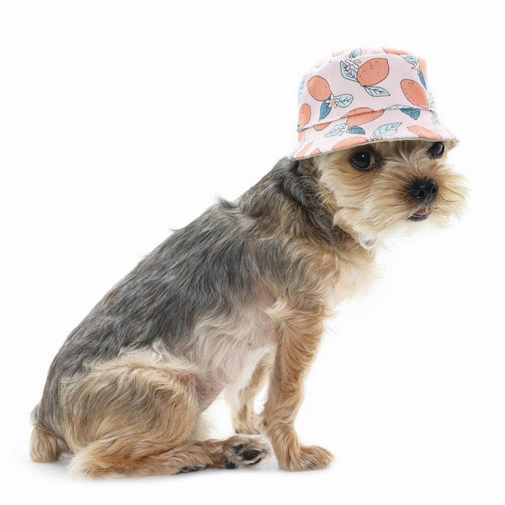 Bucket Dog Hat Lemon Pink
