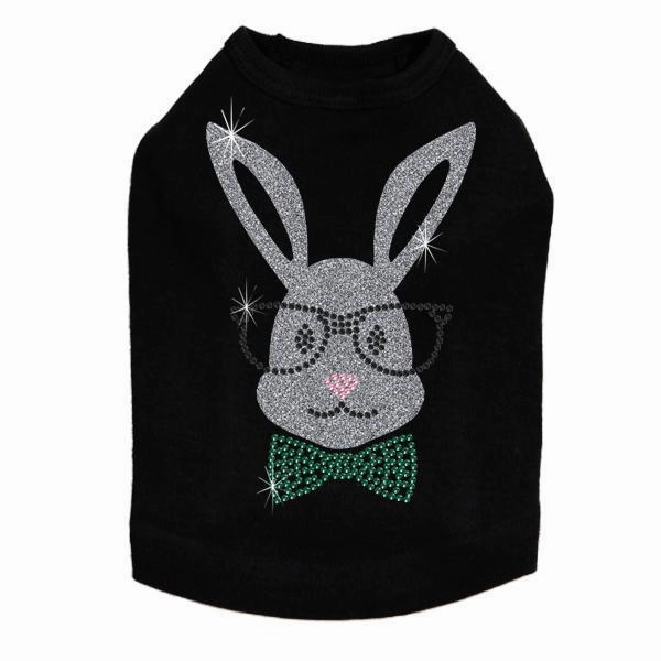 Bunny With Glasses Rhinestone Dog Tank