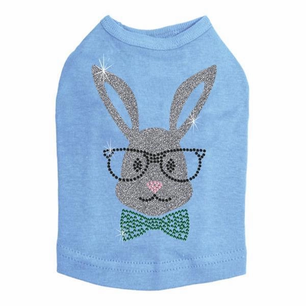 Bunny With Glasses Rhinestone Dog Tank