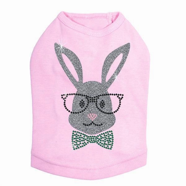 Bunny With Glasses Rhinestone Dog Tank
