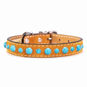 Cabochon Dog Collar Tan