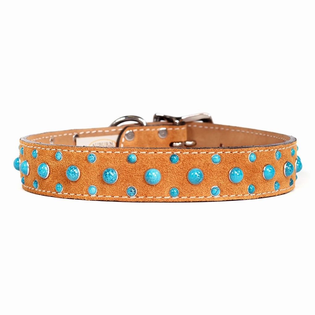 Cabochon Dog Collar Tan