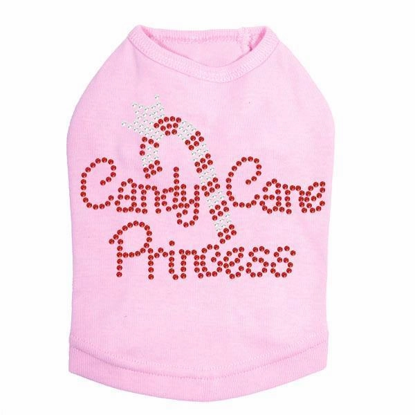Candy Cane Princess Rhinestone Dog Tank