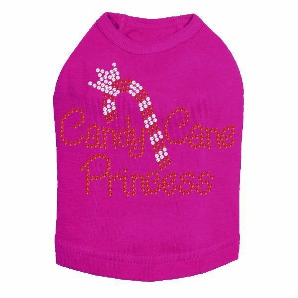 Candy Cane Princess Rhinestone Dog Tank