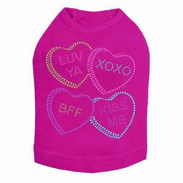 Candy Conversation Hearts Rhinestone Dog Tank