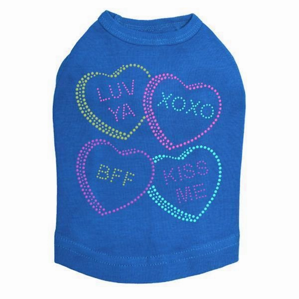 Candy Conversation Hearts Rhinestone Dog Tank