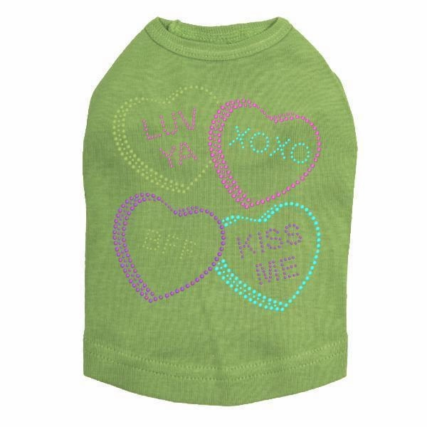 Candy Conversation Hearts Rhinestone Dog Tank