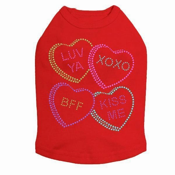 Candy Conversation Hearts Rhinestone Dog Tank