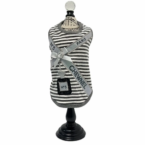 Chewnel No. 5 Perfume Sequin Dog Tank Charcoal