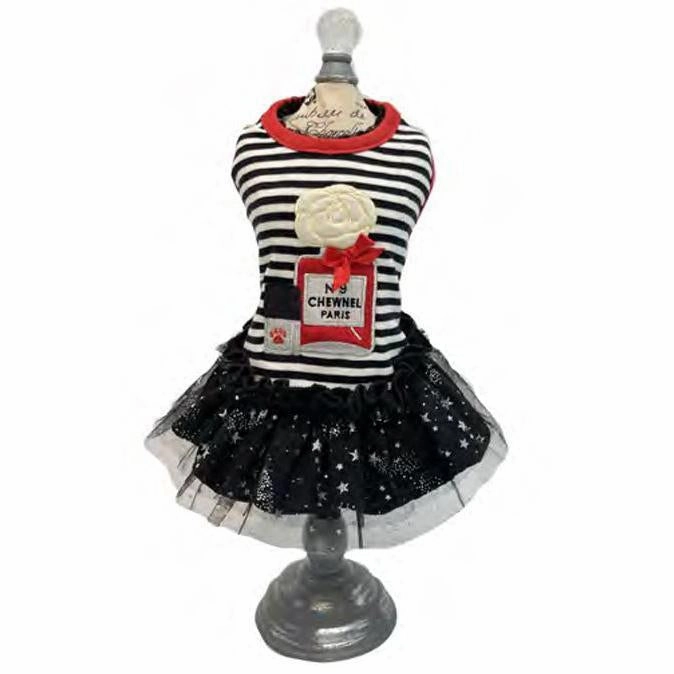 Chewnel Shooting Star Dog Dress Red