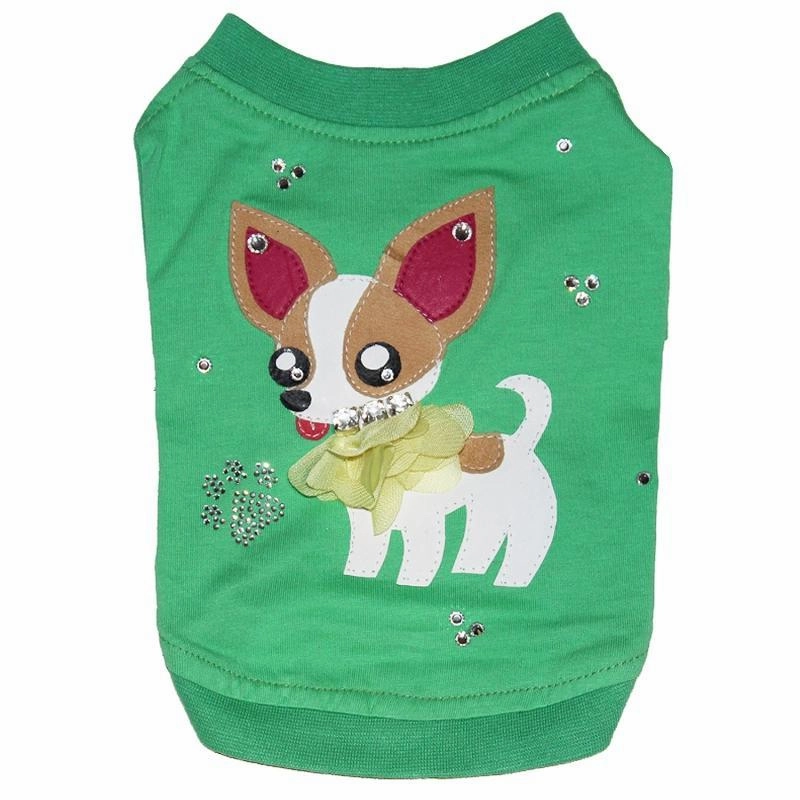 Chihuahua Art Lime Green Dog Shirt