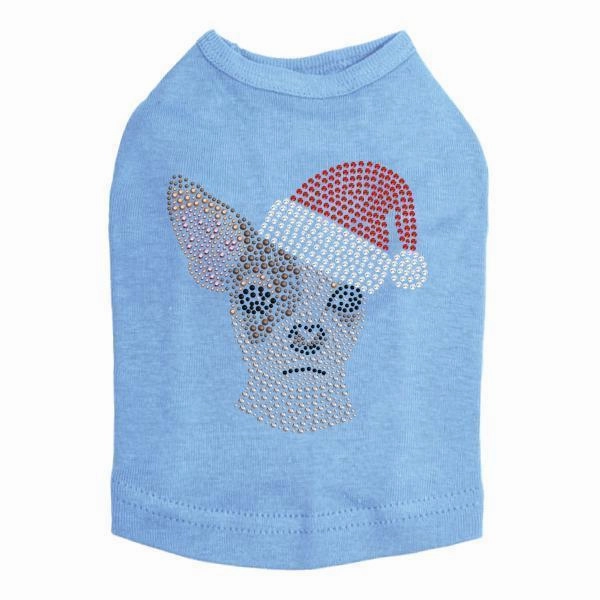 Chihuahua Santa Rhinestone Dog Tank