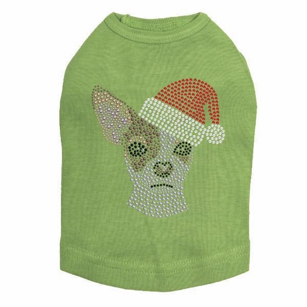 Chihuahua Santa Rhinestone Dog Tank