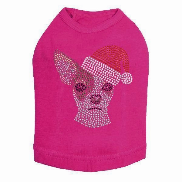 Chihuahua Santa Rhinestone Dog Tank