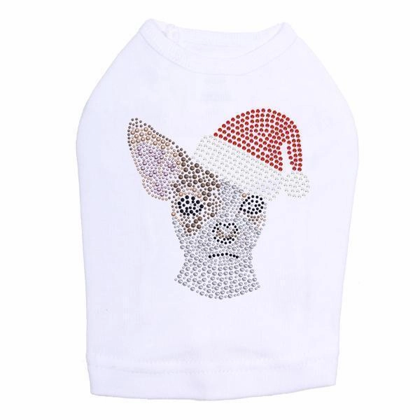 Chihuahua Santa Rhinestone Dog Tank
