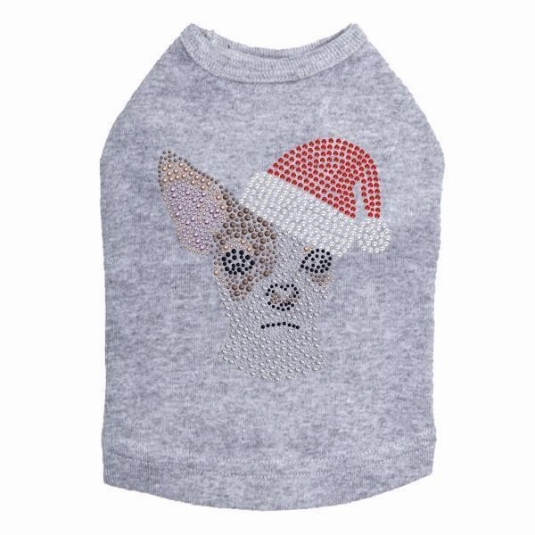 Chihuahua Santa Rhinestone Dog Tank