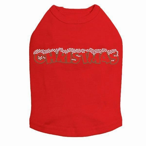 Christmas Rhinestone Dog Tank