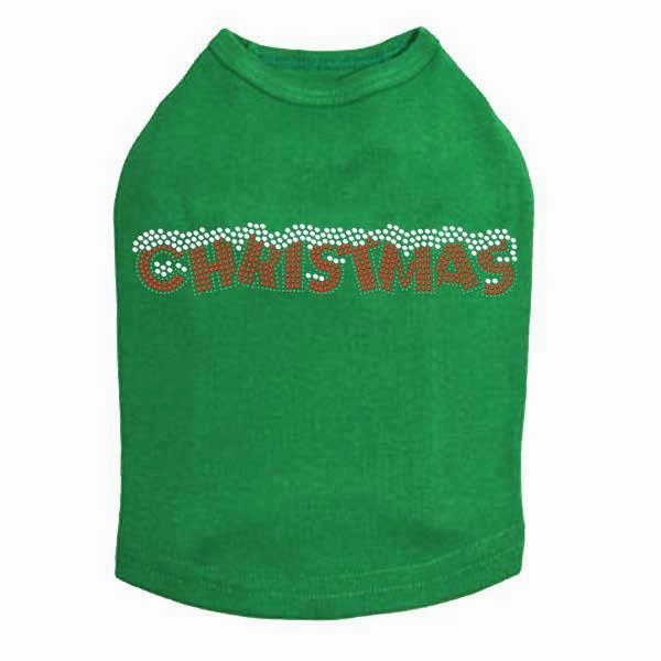 Christmas Rhinestone Dog Tank