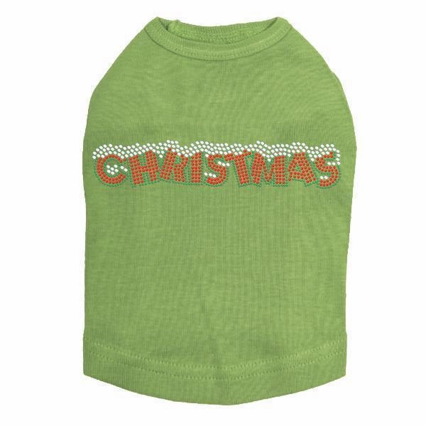 Christmas Rhinestone Dog Tank