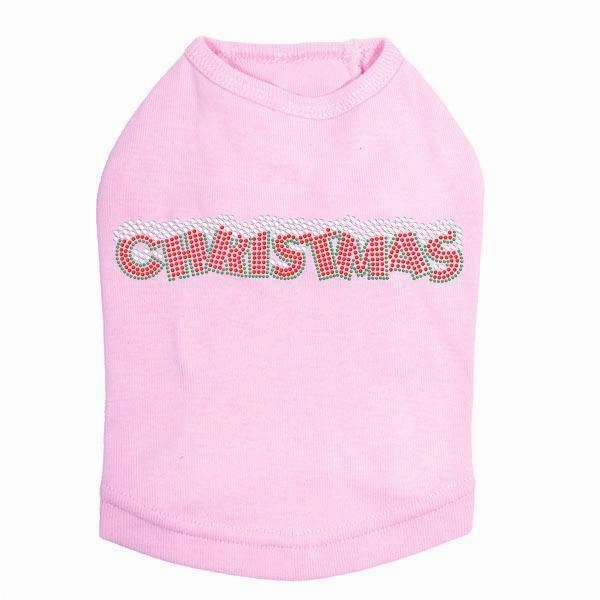 Christmas Rhinestone Dog Tank