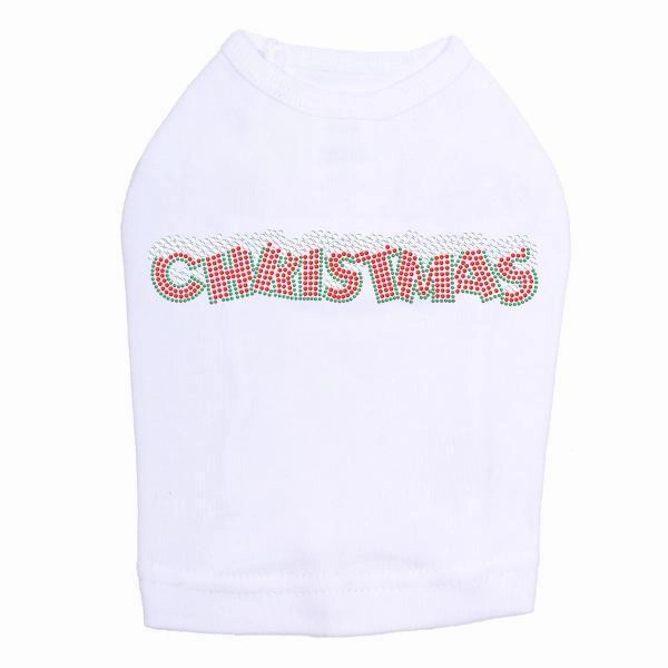Christmas Rhinestone Dog Tank