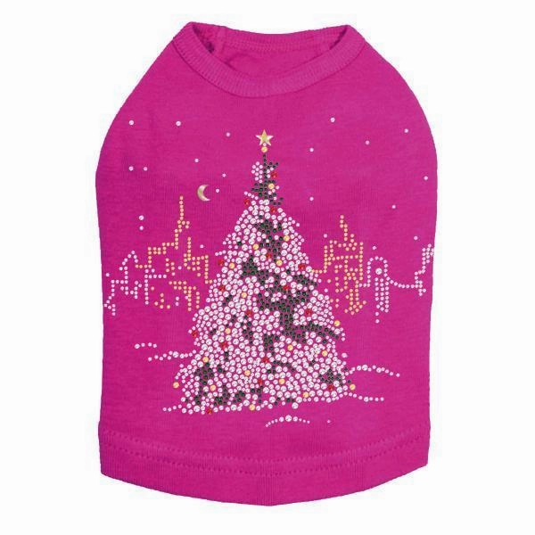Christmas Tree In The City Rhinestone Dog Tank