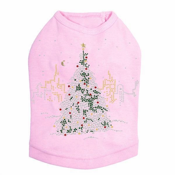 Christmas Tree In The City Rhinestone Dog Tank
