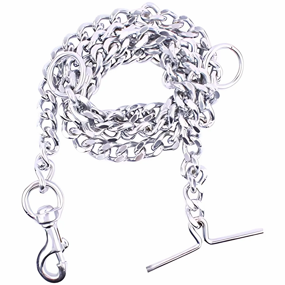 Chullbull Heavy Duty Chain Leash for Dogs (Silver)