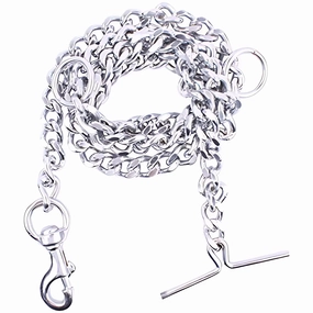 Chullbull Heavy Duty Chain Leash for Dogs (Silver)