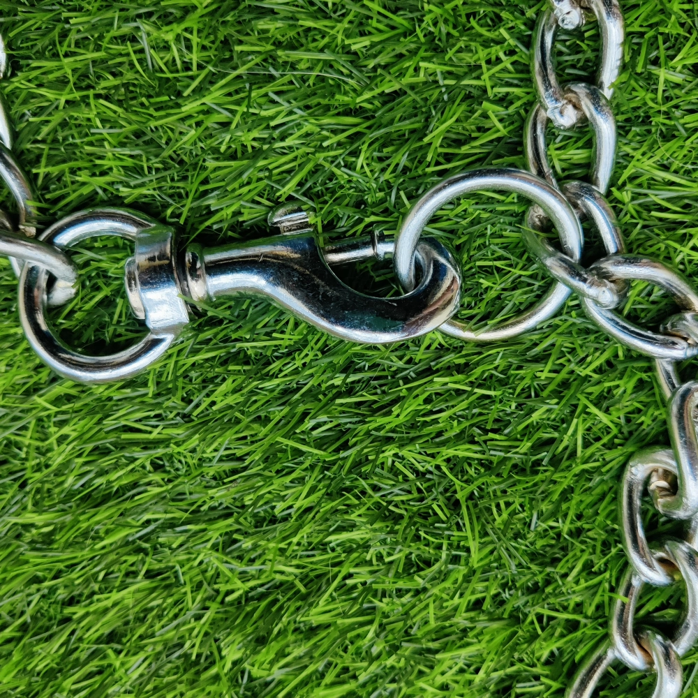 Chullbull Heavy Duty Chain Leash for Dogs (Silver)
