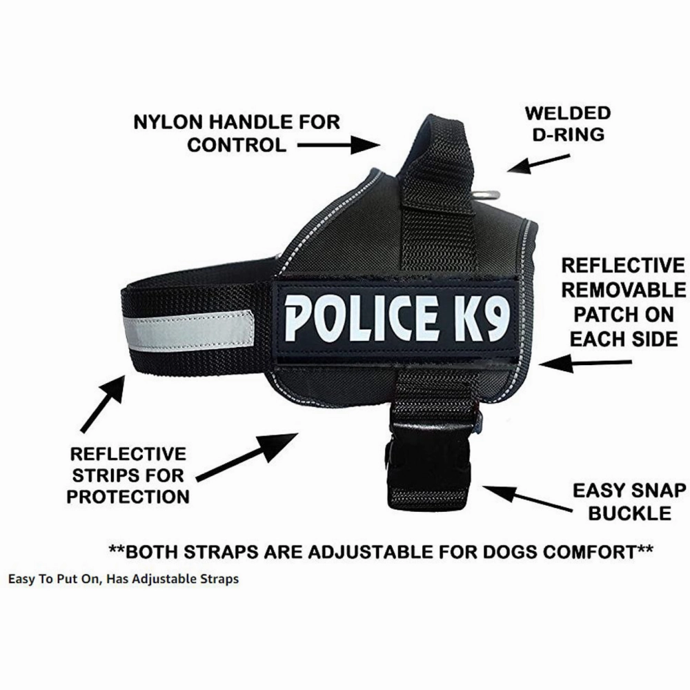Chullbull K9 Police Buckle Harness for Dogs (Black)