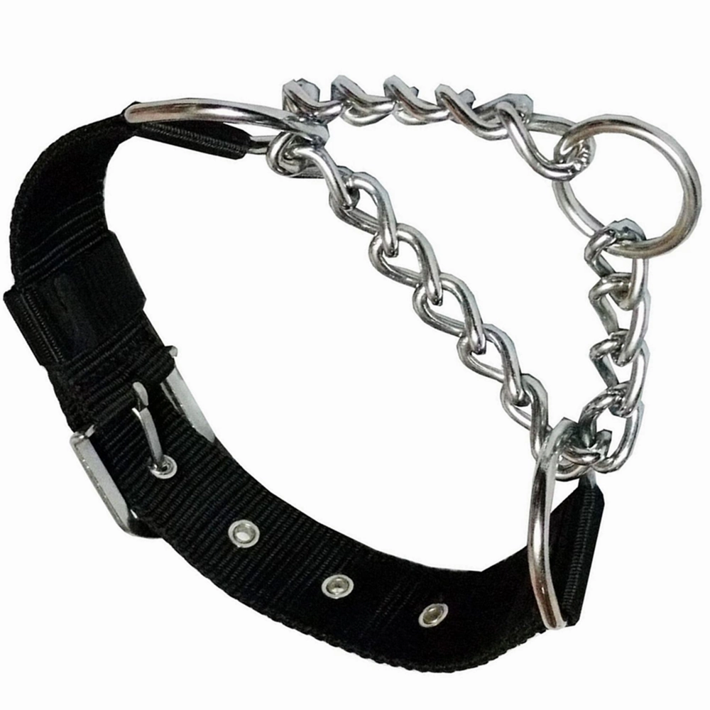 Chullbull Nylon & Stainless Steel Choke Chain Collar for Dogs