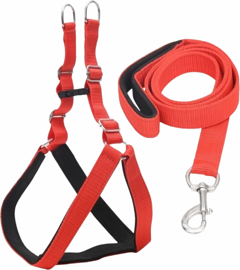 Chullbull Pet Products Harness and Leash for Dogs (Red)