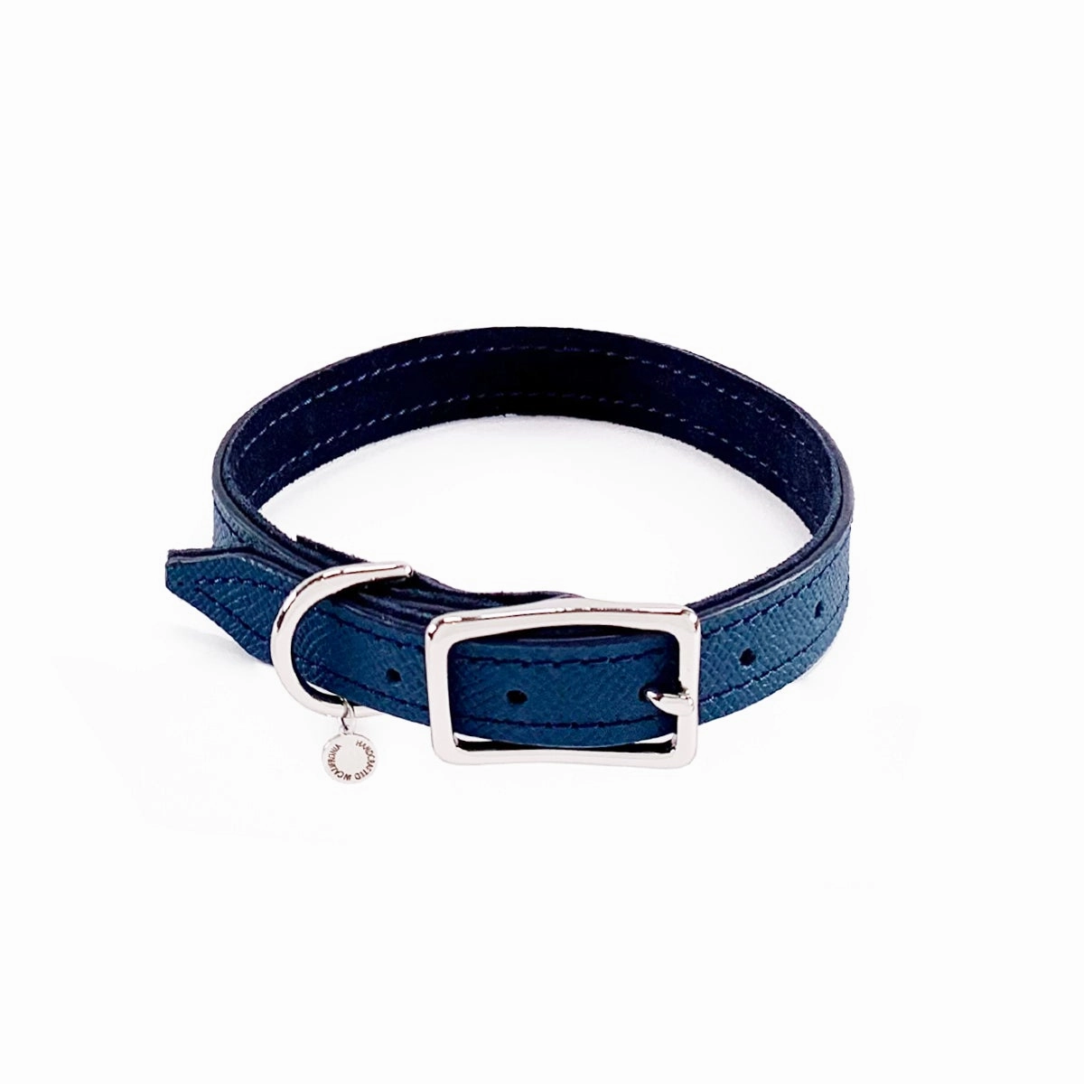 Colima Classic Leather Dog Collar Orion Blue