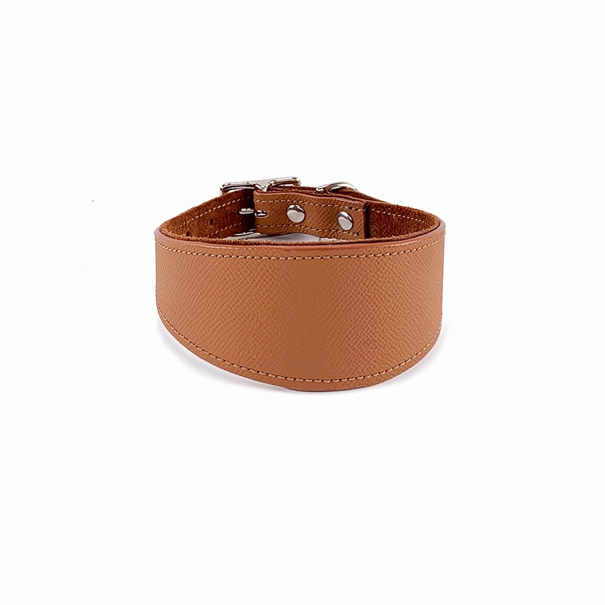 Colima Fish Tail Leather Dog Collar Hazelnut