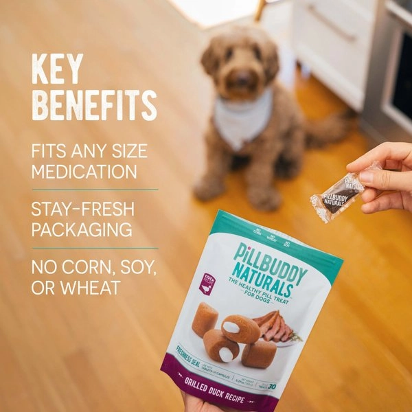 Complete Natural Nutrition Pill Buddy Naturals Grilled Duck Pill Hiding Treats for Dogs