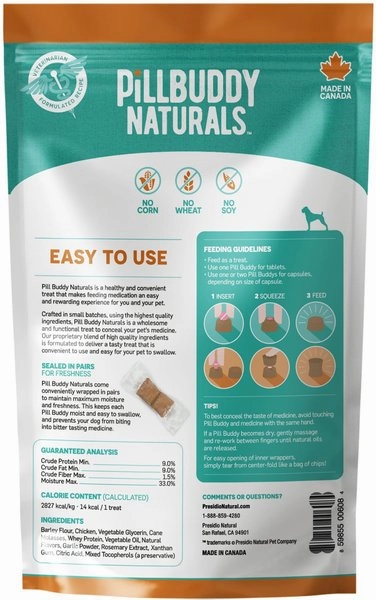Complete Natural Nutrition Pill Buddy Naturals Roasted Chicken Pill Hiding Treats for Dogs