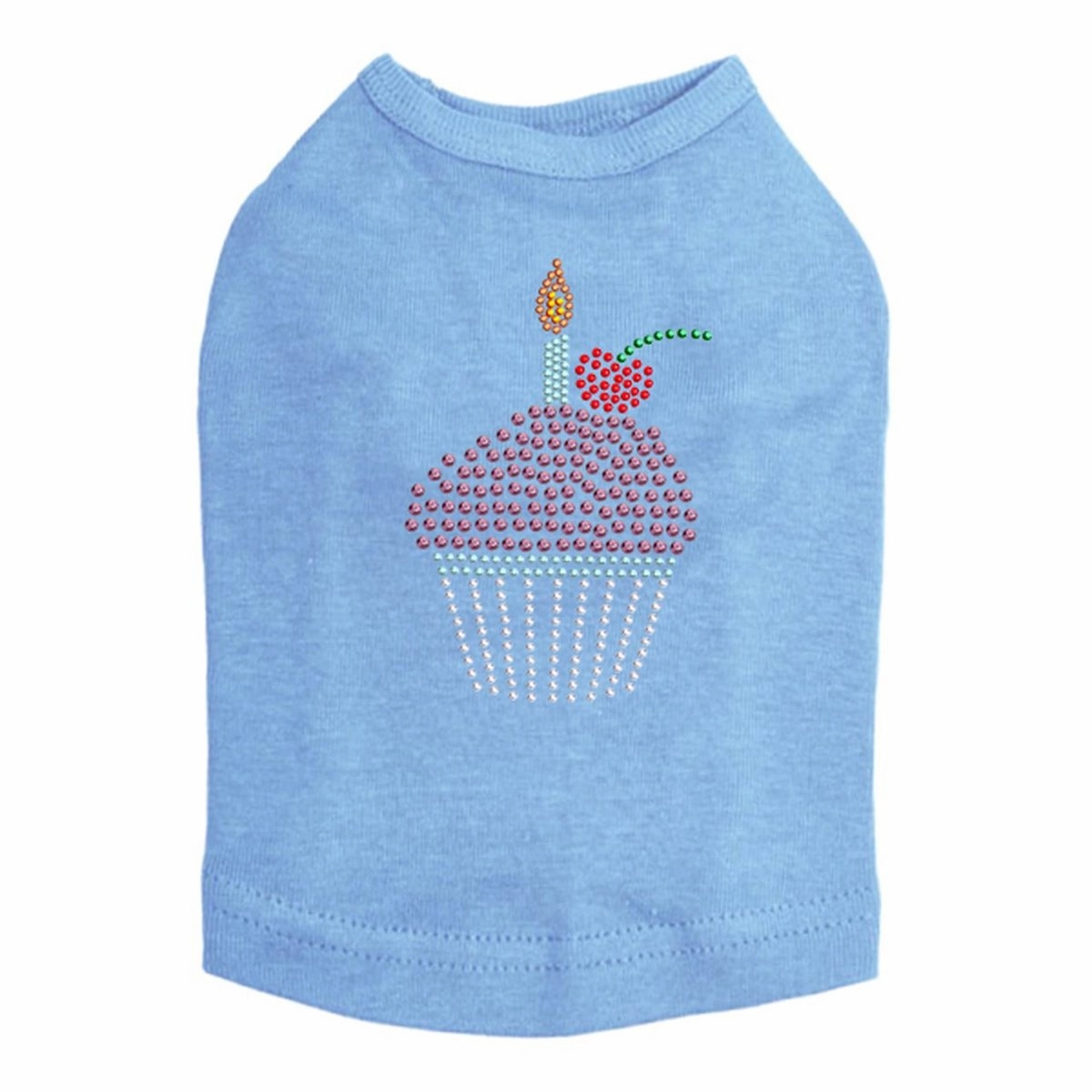 Cupcake With Candle Rhinestone Dog Tank