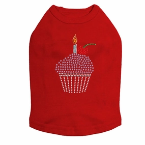 Cupcake With Candle Rhinestone Dog Tank