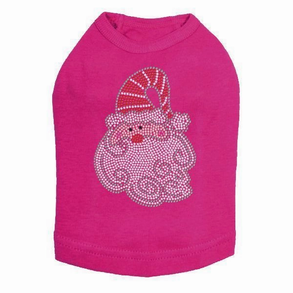 Curly Beard Santa Rhinestone Dog Tank