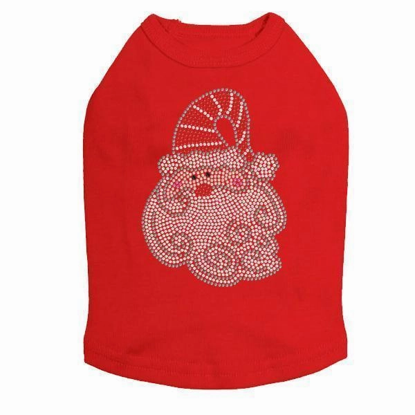 Curly Beard Santa Rhinestone Dog Tank