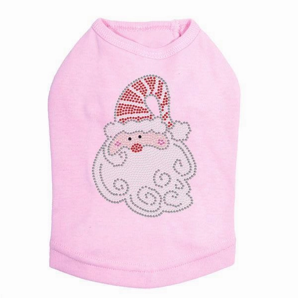 Curly Beard Santa Rhinestone Dog Tank