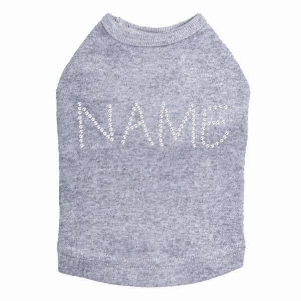 Custom Name Clear Rhinestone Dog Tank