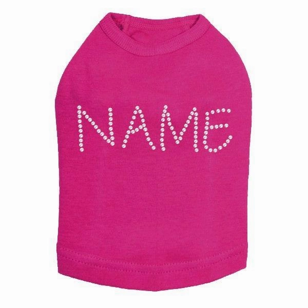 Custom Name Clear Rhinestone Dog Tank